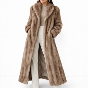 Vintage Mink Fur Coat Full Length Old Hollywood Glam